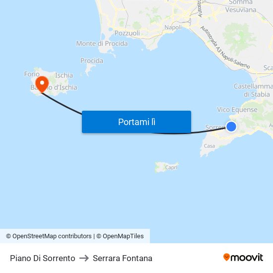 Piano Di Sorrento to Serrara Fontana map