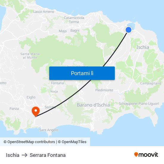 Ischia to Serrara Fontana map