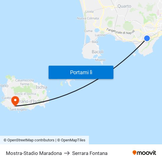 Mostra-Stadio Maradona to Serrara Fontana map