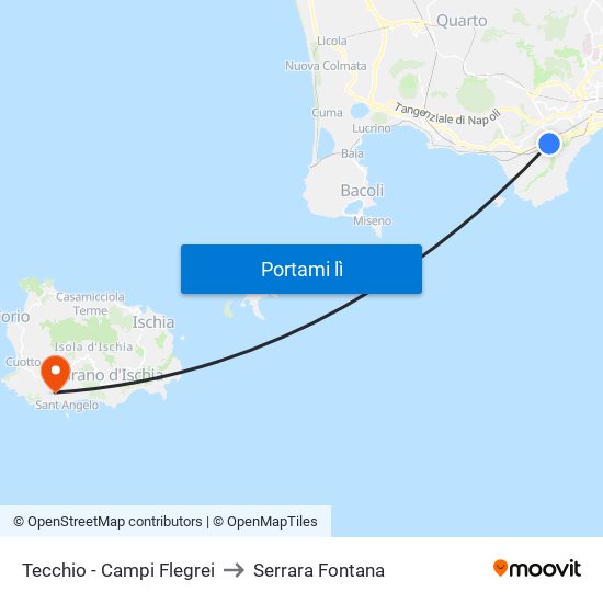 Tecchio - Campi Flegrei to Serrara Fontana map