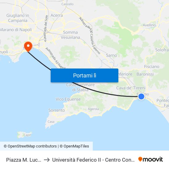 Piazza M. Luciani to Università Federico II - Centro Congressi map