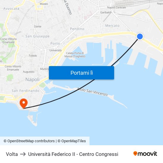 Volta to Università Federico II - Centro Congressi map