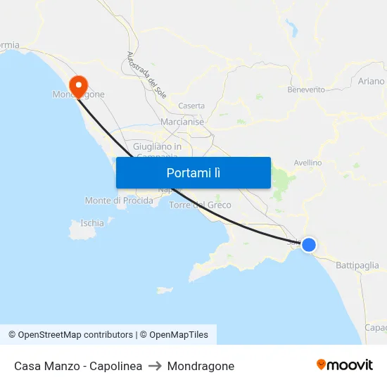 Casa Manzo - Capolinea to Mondragone map