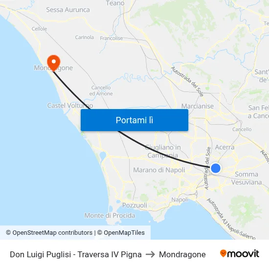 Don Luigi Puglisi - Traversa IV Pigna to Mondragone map