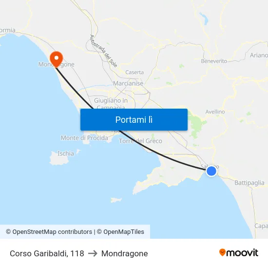 Corso Garibaldi, 118 to Mondragone map