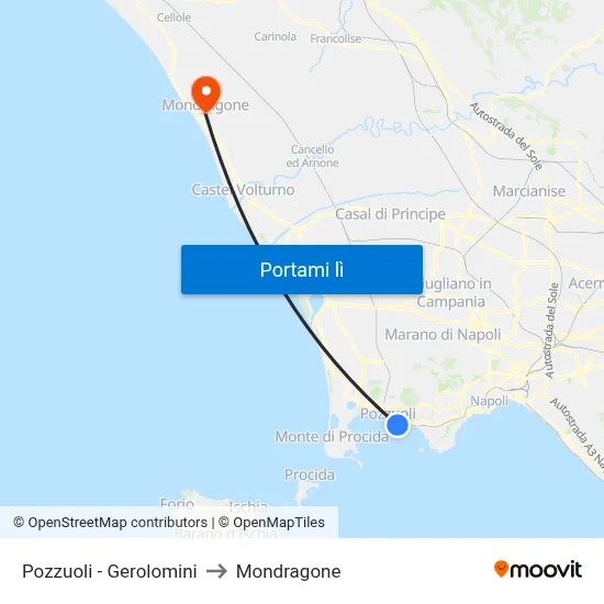 Pozzuoli - Gerolomini to Mondragone map