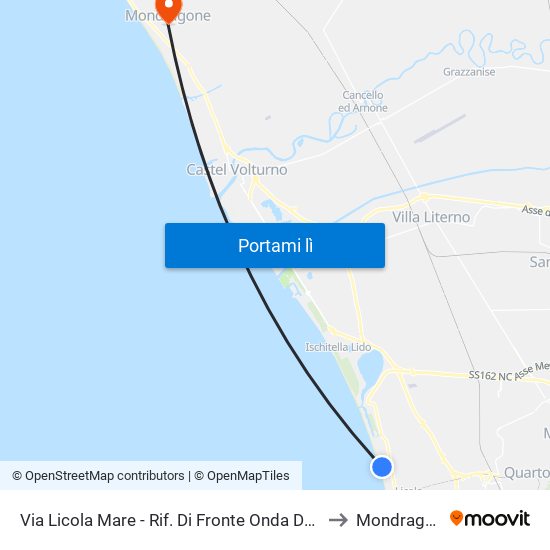 Via Licola Mare - Rif. Di Fronte Onda Del Mare to Mondragone map