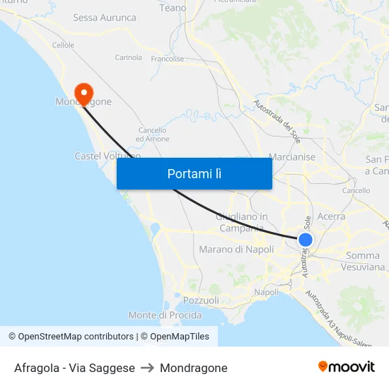 Afragola - Via Saggese to Mondragone map