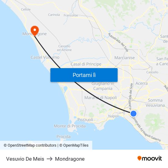 Vesuvio De Meis to Mondragone map