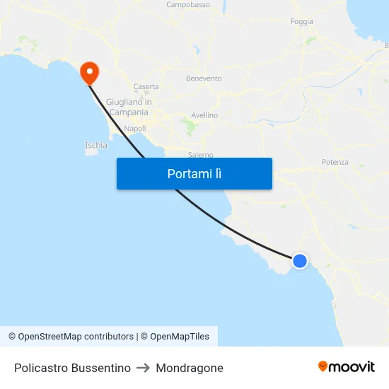 Policastro Bussentino to Mondragone map