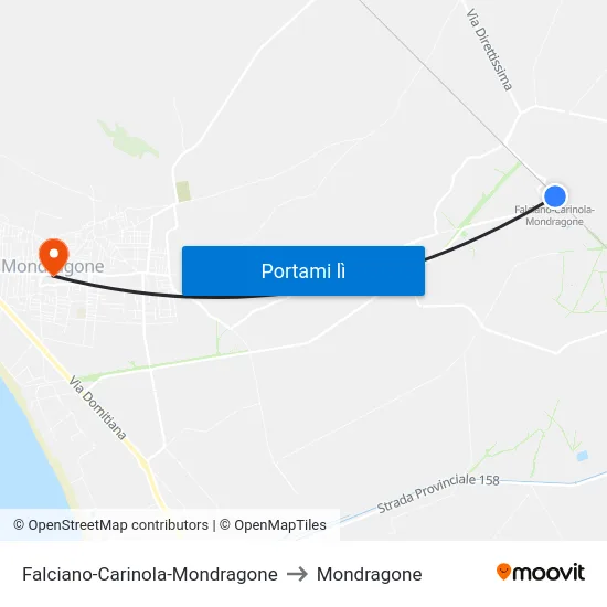 Falciano-Carinola-Mondragone to Mondragone map