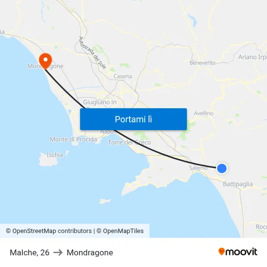 Malche, 26 to Mondragone map
