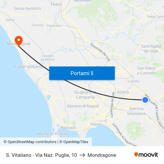 S. Vitaliano - Via Naz. Puglie, 10 to Mondragone map