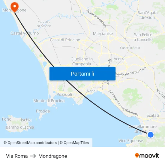 Via Roma to Mondragone map