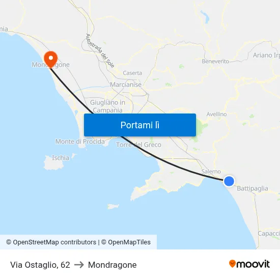Via Ostaglio,  62 to Mondragone map