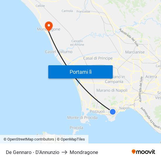 De Gennaro - D'Annunzio to Mondragone map