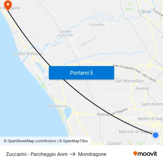 Zuccarini - Parcheggio Anm to Mondragone map