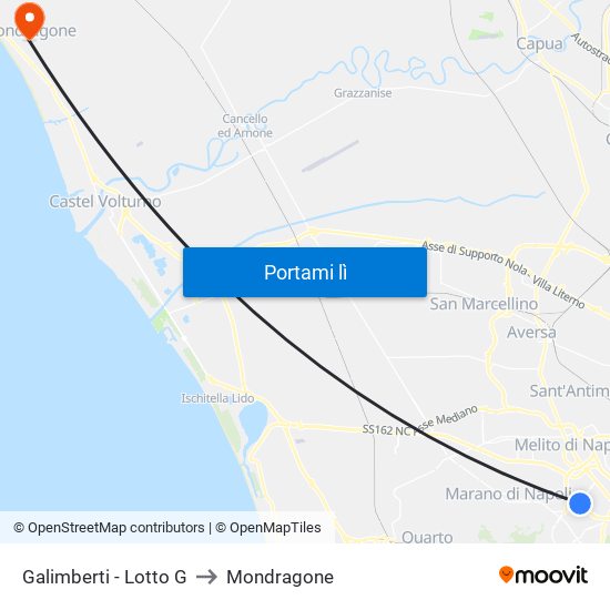 Galimberti - Lotto G to Mondragone map