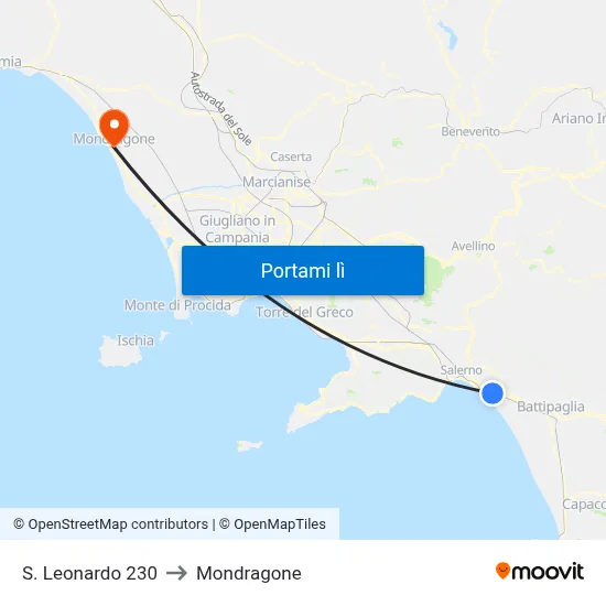 S. Leonardo 230 to Mondragone map