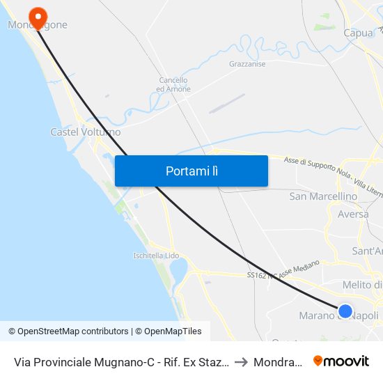 Via Provinciale Mugnano-C - Rif. Ex Stazione Alifana to Mondragone map