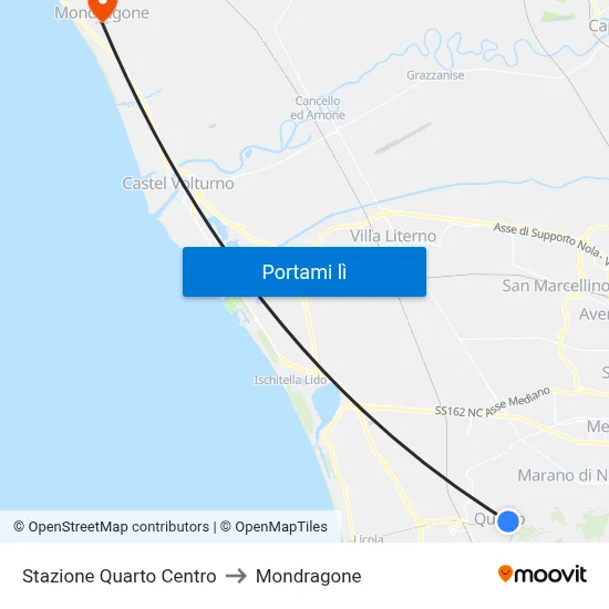Stazione Quarto Centro to Mondragone map