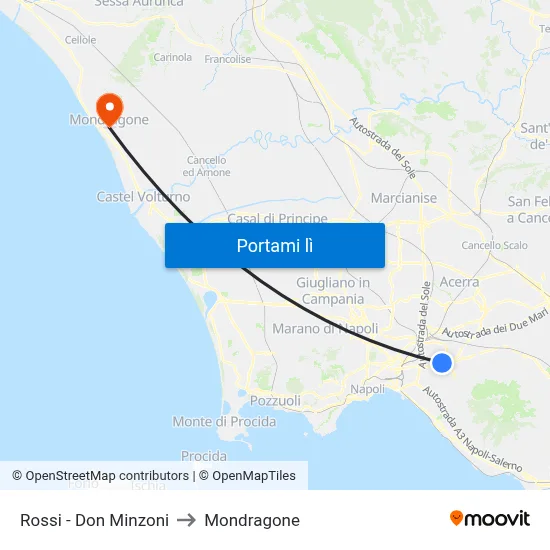 Rossi - Don Minzoni to Mondragone map