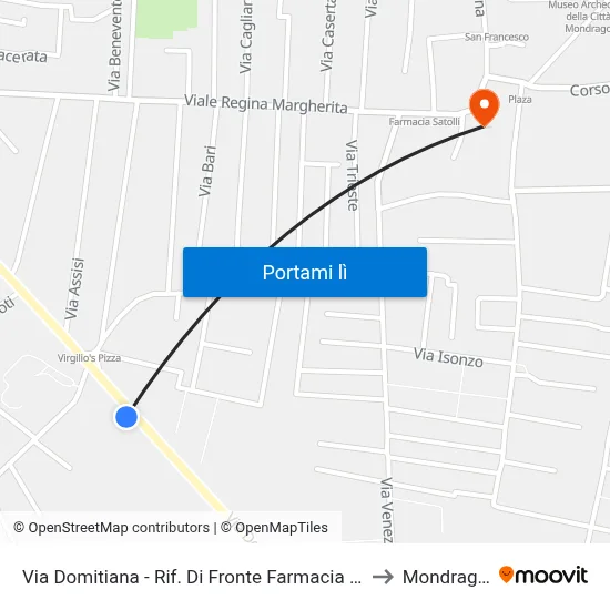 Via Domitiana - Rif. Di Fronte Farmacia Comunale to Mondragone map