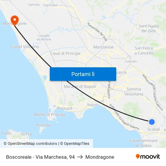 Boscoreale - Via Marchesa, 94 to Mondragone map