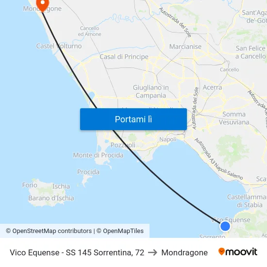 Vico Equense - SS 145 Sorrentina, 72 to Mondragone map