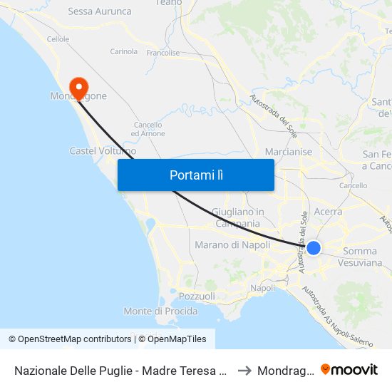 Nazionale Delle Puglie - Madre Teresa Di Calcutta to Mondragone map