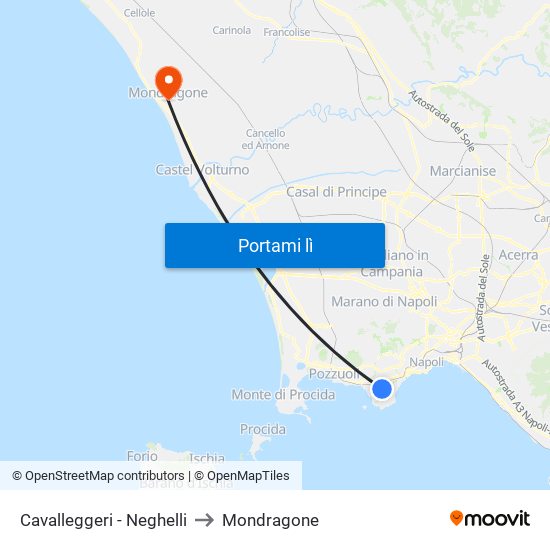 Cavalleggeri - Neghelli to Mondragone map