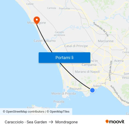 Caracciolo - Sea Garden to Mondragone map