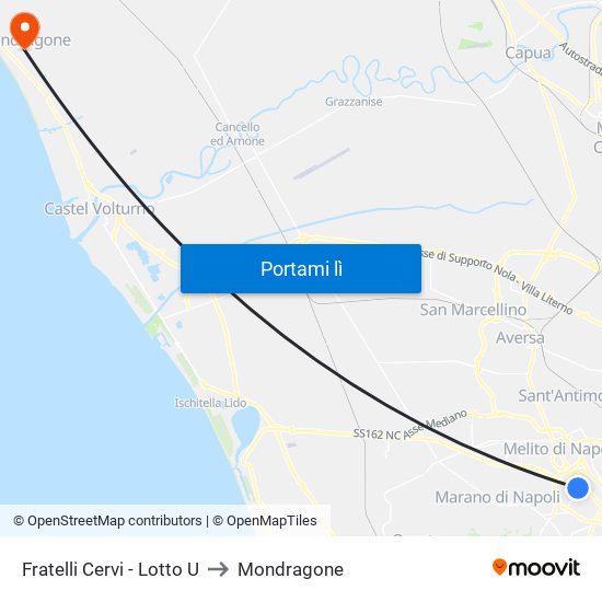 Fratelli Cervi - Lotto U to Mondragone map