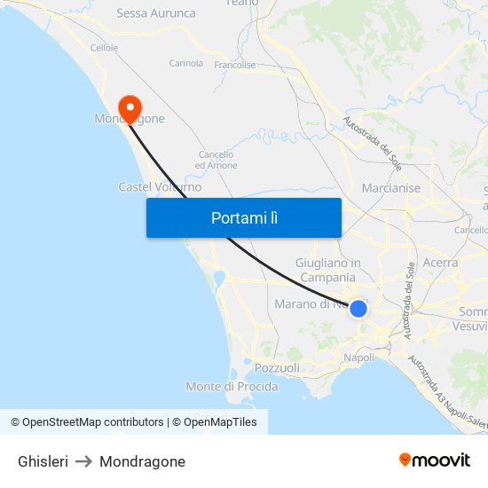 Ghisleri to Mondragone map