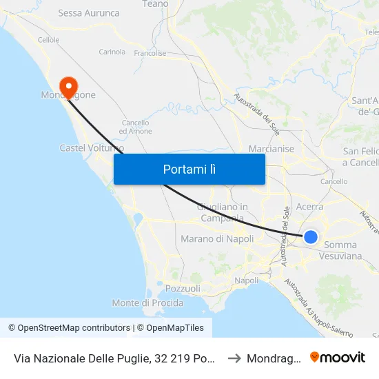 Via Nazionale Delle Puglie, 32 219 Pomigliano to Mondragone map