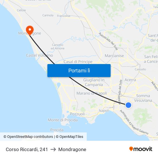 Corso Riccardi, 241 to Mondragone map