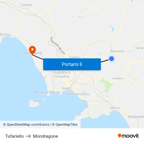 Tufariello to Mondragone map
