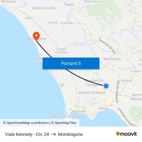 Viale Kennedy - Civ. 24 to Mondragone map