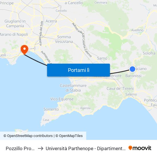 Pozzillo Pross. Quadrivio to Università Parthenope - Dipartimenti Di Studi Economici E Aziendali map