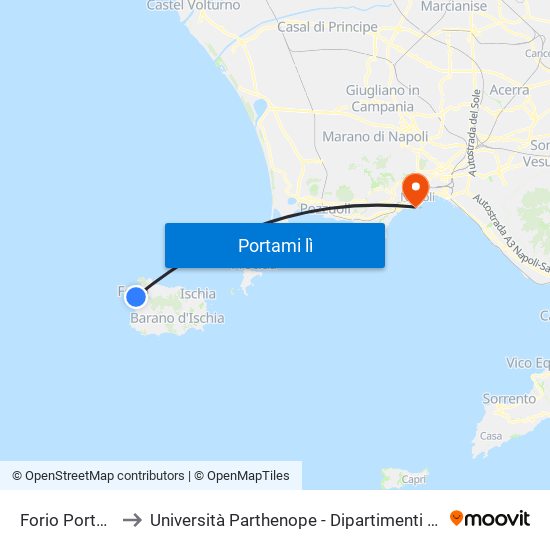 Forio Porto Capolinea to Università Parthenope - Dipartimenti Di Studi Economici E Aziendali map