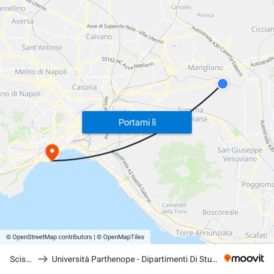 Scisciano to Università Parthenope - Dipartimenti Di Studi Economici E Aziendali map