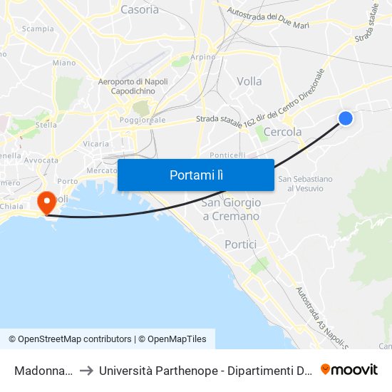 Madonna Dell'Arco to Università Parthenope - Dipartimenti Di Studi Economici E Aziendali map