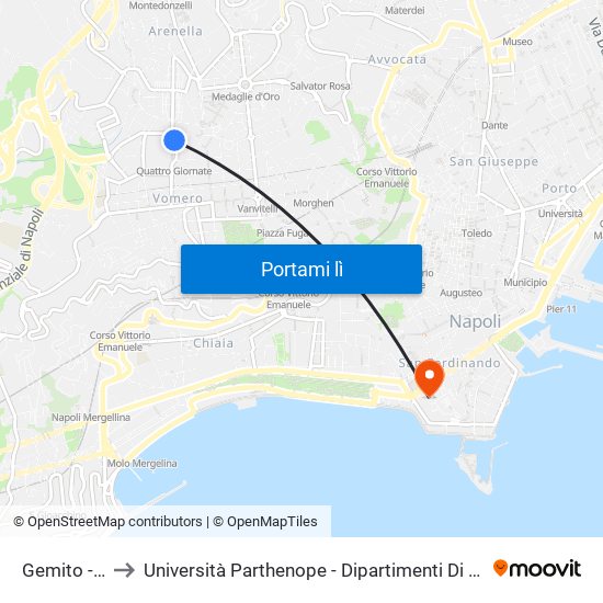 Gemito - Rossini to Università Parthenope - Dipartimenti Di Studi Economici E Aziendali map