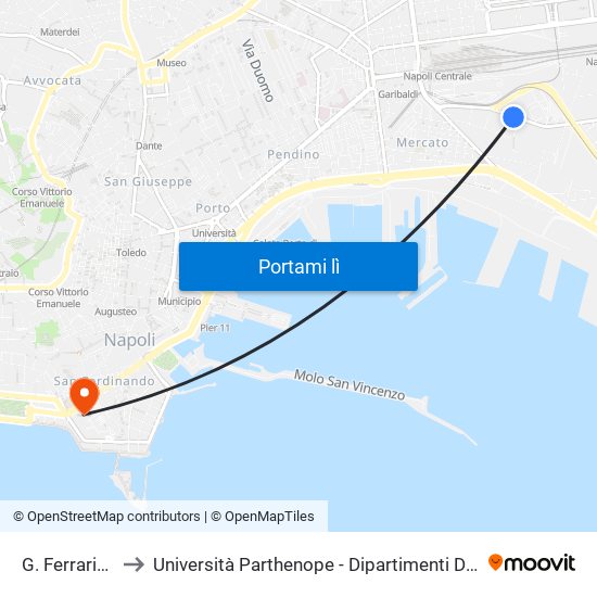 G. Ferraris - Marino to Università Parthenope - Dipartimenti Di Studi Economici E Aziendali map