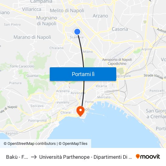 Bakù - F.Lli Cervi to Università Parthenope - Dipartimenti Di Studi Economici E Aziendali map