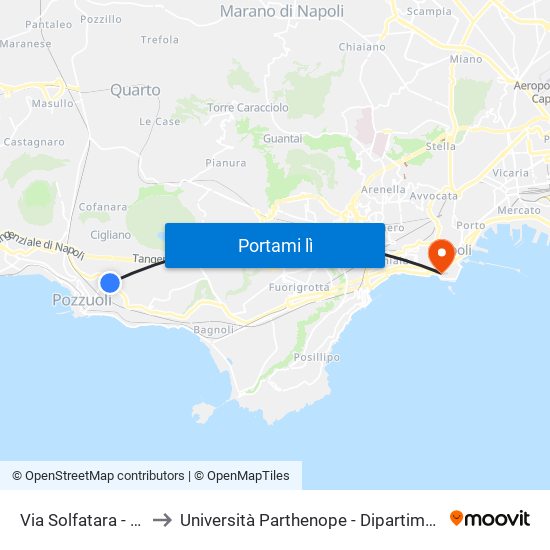 Via Solfatara - Rif. Civico N° 101 to Università Parthenope - Dipartimenti Di Studi Economici E Aziendali map