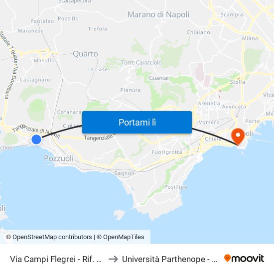 Via Campi Flegrei - Rif. Di Fronte Olivetti Di Fronte Palina N° 3546 to Università Parthenope - Dipartimenti Di Studi Economici E Aziendali map
