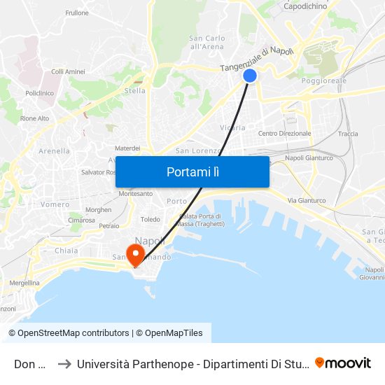 Don Bosco to Università Parthenope - Dipartimenti Di Studi Economici E Aziendali map
