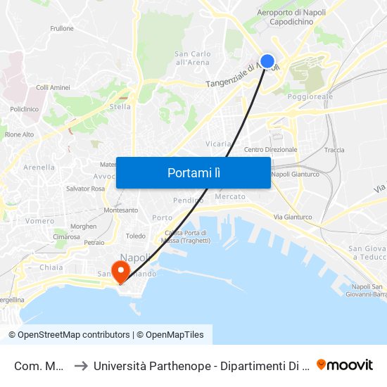 Com. Maddalena to Università Parthenope - Dipartimenti Di Studi Economici E Aziendali map