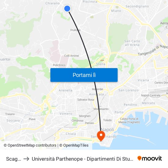 Scaglione to Università Parthenope - Dipartimenti Di Studi Economici E Aziendali map